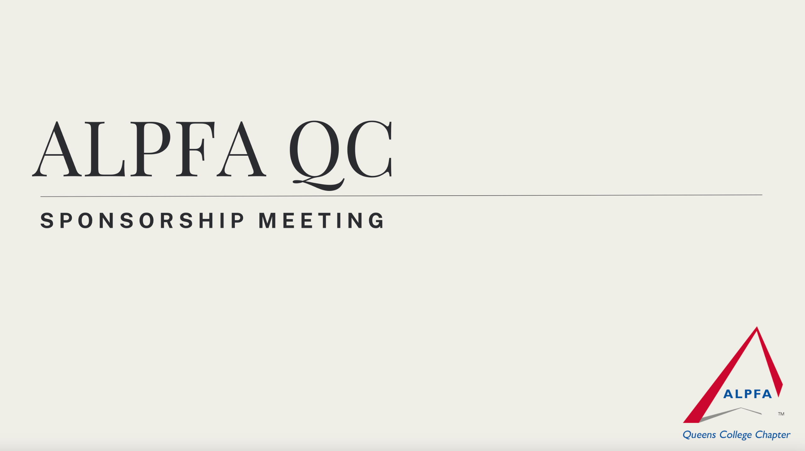 ALPFA Queens College Sponsorship Pitch Deck